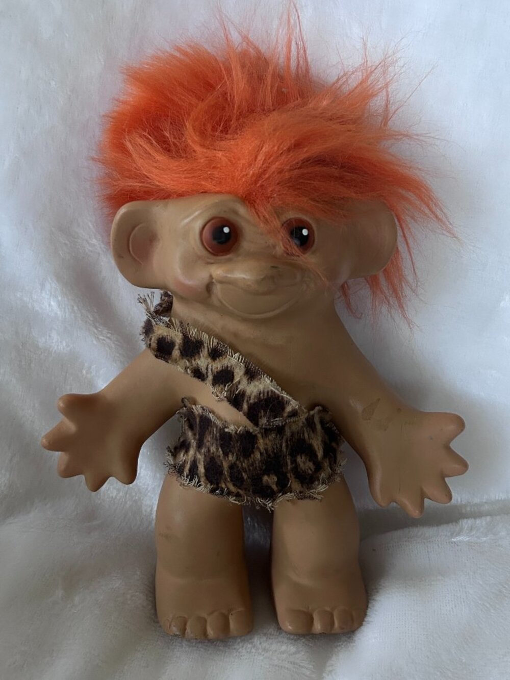 1963 Troll Neanderthal Man Figure Rare Bijou Toys Inc‎ Orange Hair 8" Doll